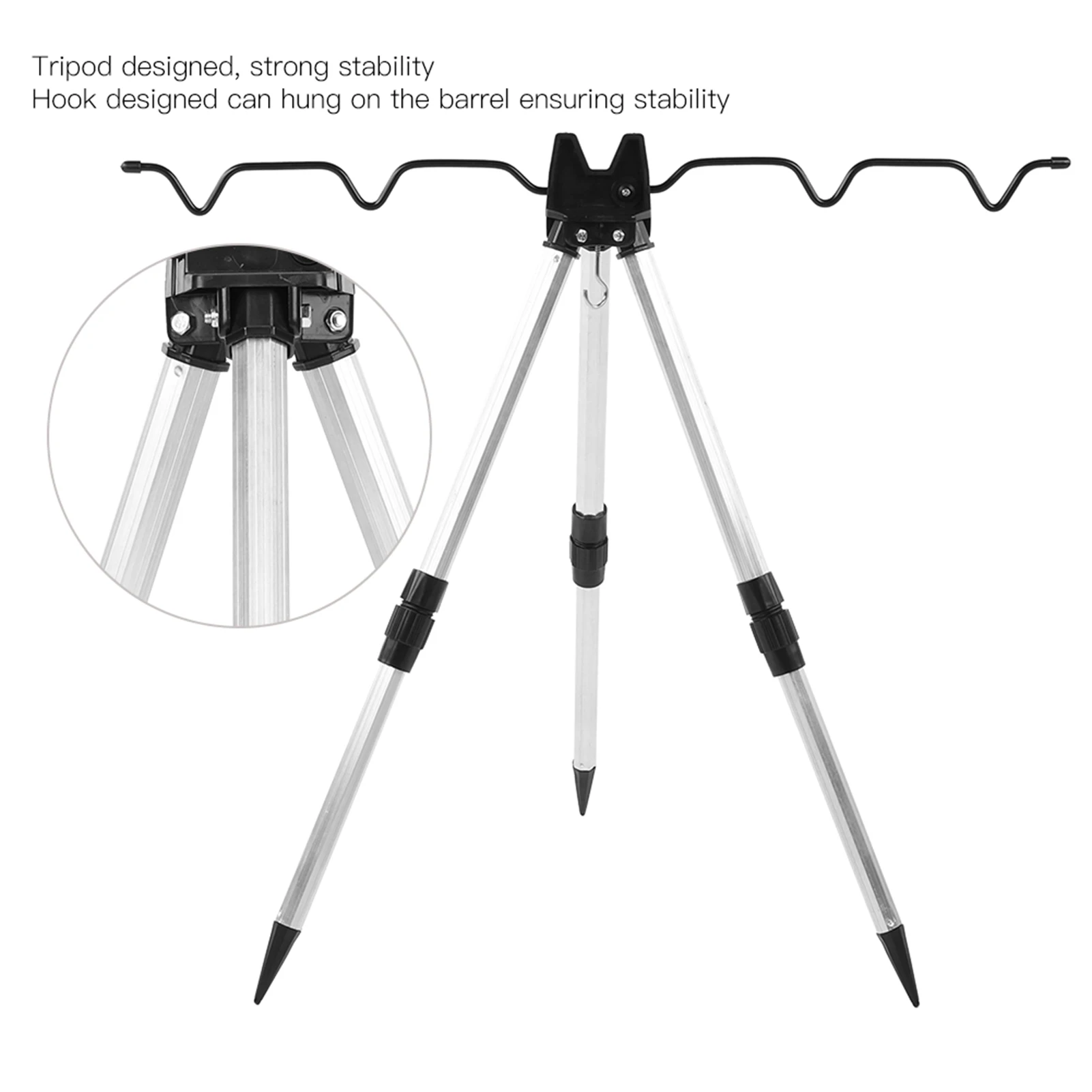 Aluminum Alloy Mini Shrinkage Fishing Rod Tripod Stand Ultrashort Folding Sea Pole Bracket Equipment Accessory