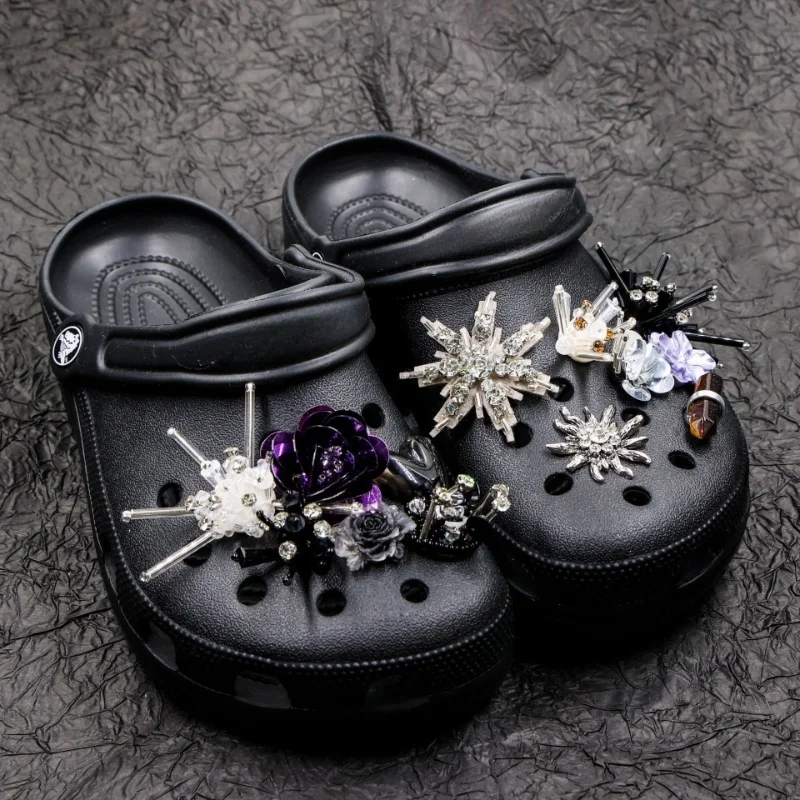 New Advanced Feeling Shoes Charms Set Removable Rhinestone Colorful  for Sandals Perfect Fashion Accessory for Xmas Gifts