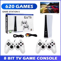 Retro GS5 Gaming Console – 300+ Classic Games, 2-Player USB Wired Controller, AV/HDMI TV Connection