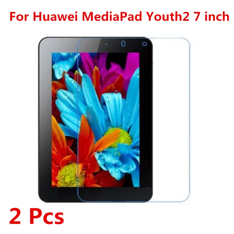 2 Pcs 9H Tablet Penjaga Pelindung Anti Gores Film untuk HuaWei MediaPad Youth2 Pemuda 2 S7-721u S7-721 7 Inci 7.0 Inci Tablet