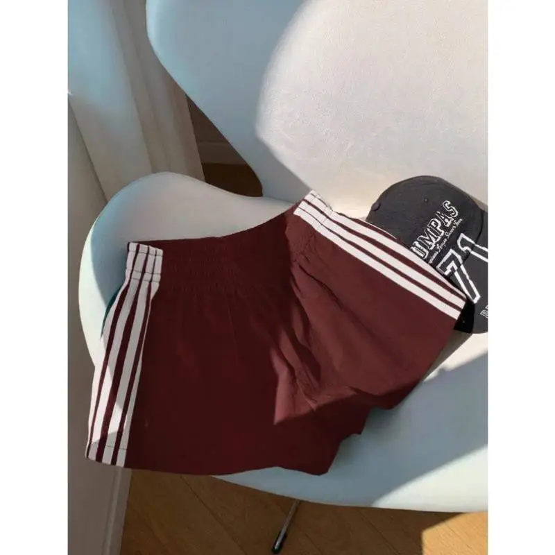 Casual Streep Blo Kleur Zomer orts mannen Faion Trans-bouny Sle Ciwalk Vintage Negen-punts Broek Tee-acetaat Vezel