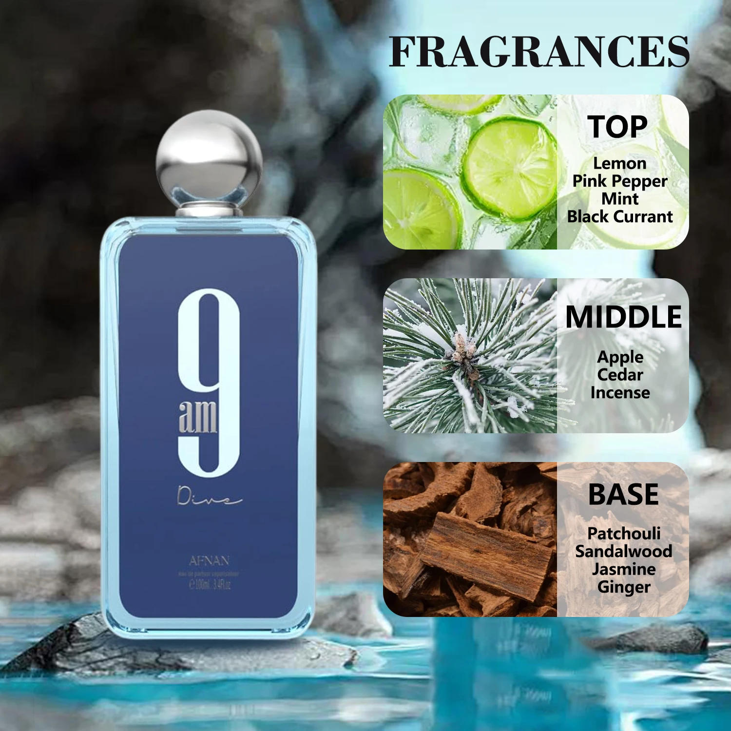 100ML Afnan 9 PM Rebel Unisex Eau De Parfum Original Arabic