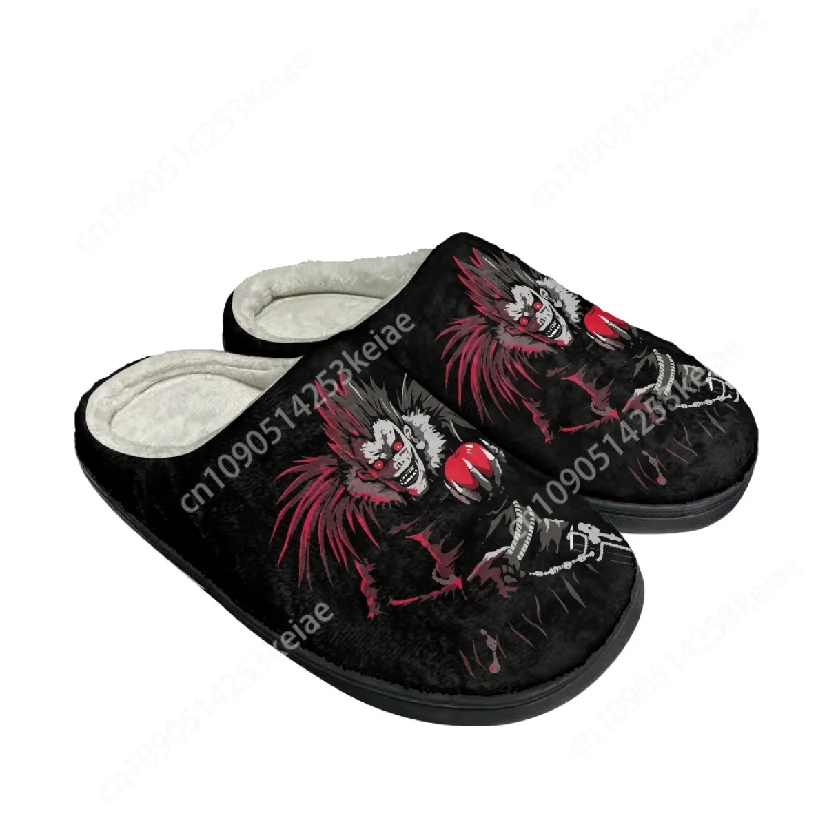 Custom Women Winter Home Slippers Death Note Ryuk Cotton Non-Slip Slides Soft Winter Warm House Floor Shoes Halloween Gifts