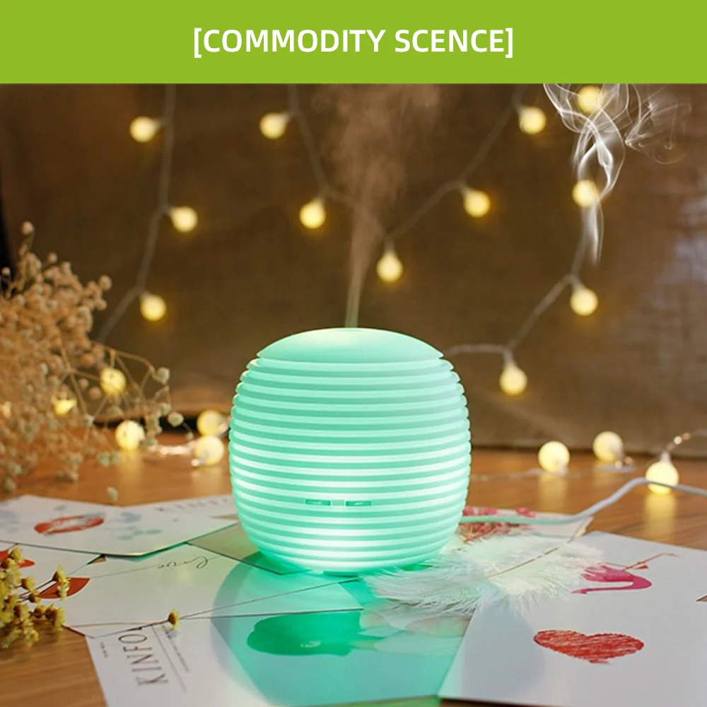 Umidificatore per aromaterapia 3 in 1 con luci notturne a 7 colori Diffusore di design mini lanterna portatile per l'arredamento dell'atmosfera romantica
