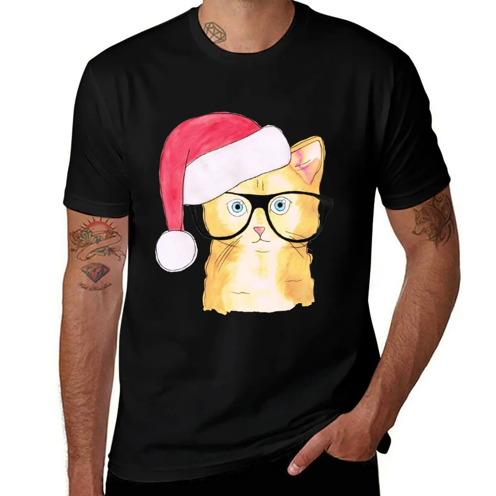 

Christmas Cat T-Shirt Street Style Casual Tee Shirt