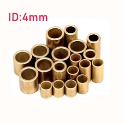 10Pcs Self-Lubricating Bearing Powder Metallurgy Oil Brass Bushing Guide Sleeve Precision Copper Base Bearing Inner Diameter 4mm