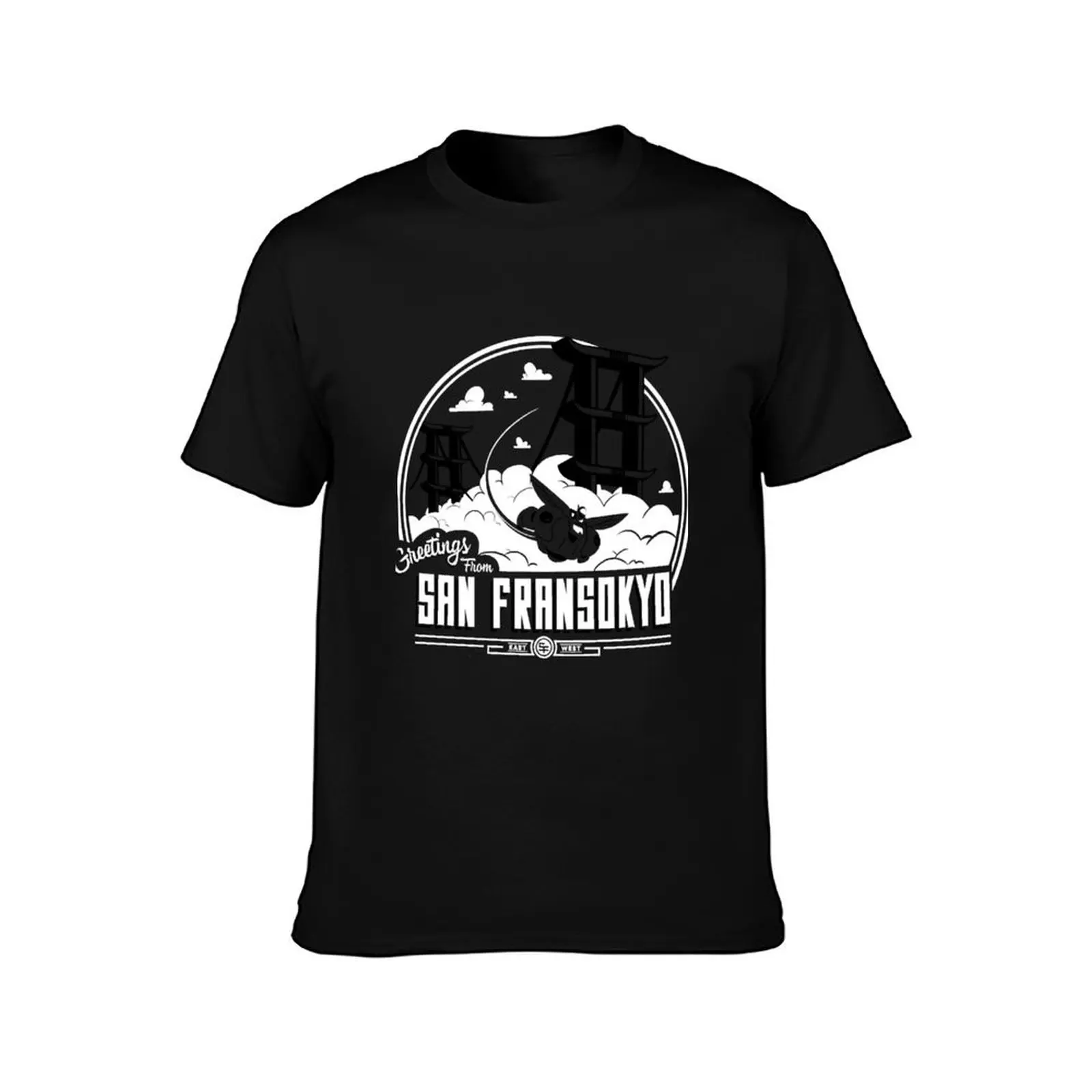 Greetings from San Fransokyo T-Shirt Summer Casual Cotton Tee Oversized Streetwear Tops Vintage Graphic Print 100% Cotton