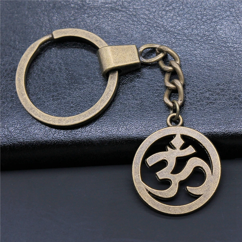 Fashion 2 Colors 25mm Om Sign Charms Pendants DIY Women & Men Jewelry Key Chain Souvenir Gift