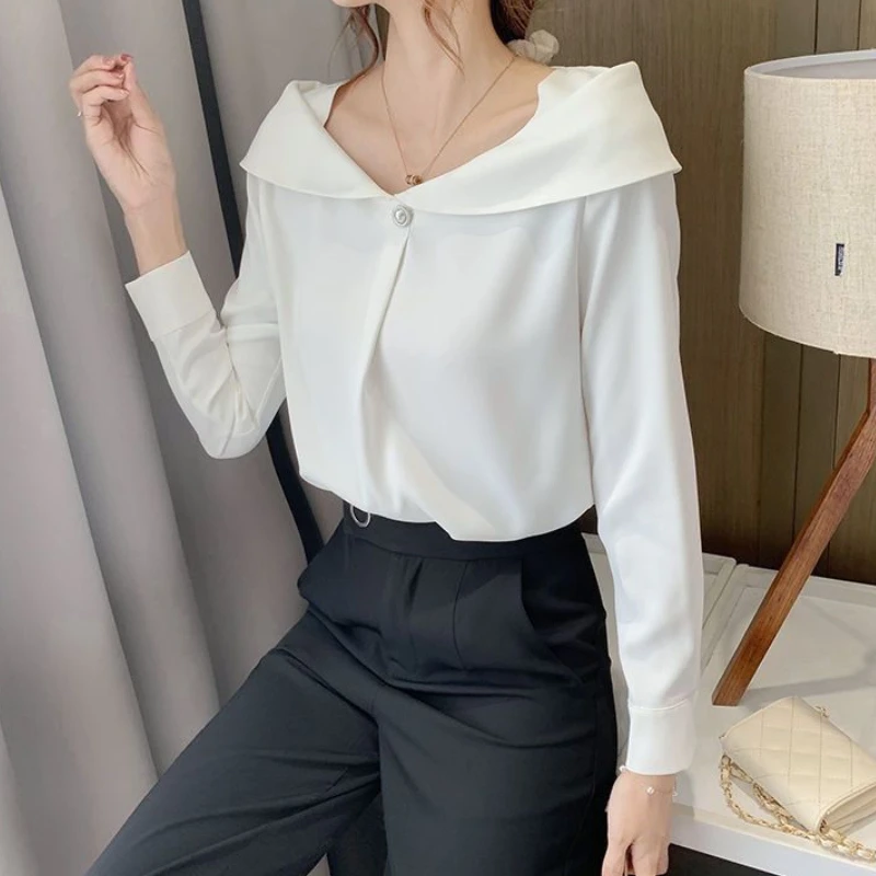 Blouses Women Solid Mature Elegant Prevalent Creativity Tender Temperament All-match Stylish Korean Style Classic Long Sleeve