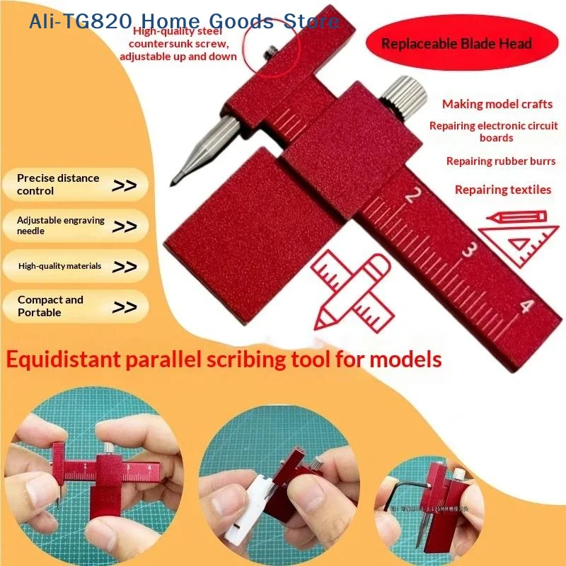[TG820]Model Equidistant Scribing Ruler Parallel Scribers Create Contour Positioning Scale Auxiliary Ruler Tools