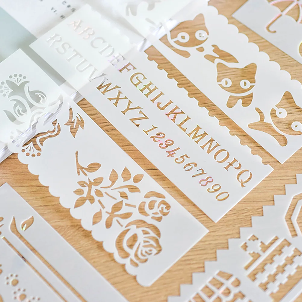 3 Sets Lace Ruler Template Templates for Filling Drawing Painting Hollow Stencils Multifunctional Animal