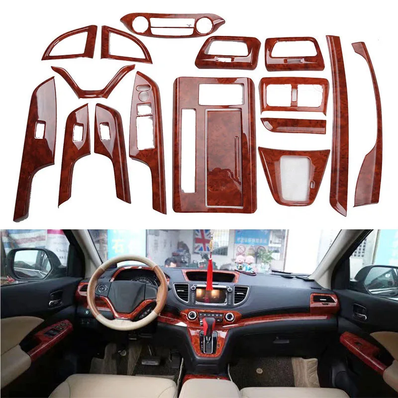 

Деревянный цветной оконный подъемник, вентиляционное отверстие, рулевое колесо, панель передач, аксессуары для стайлинга автомобилей для Honda Crv 2012 2013 2014