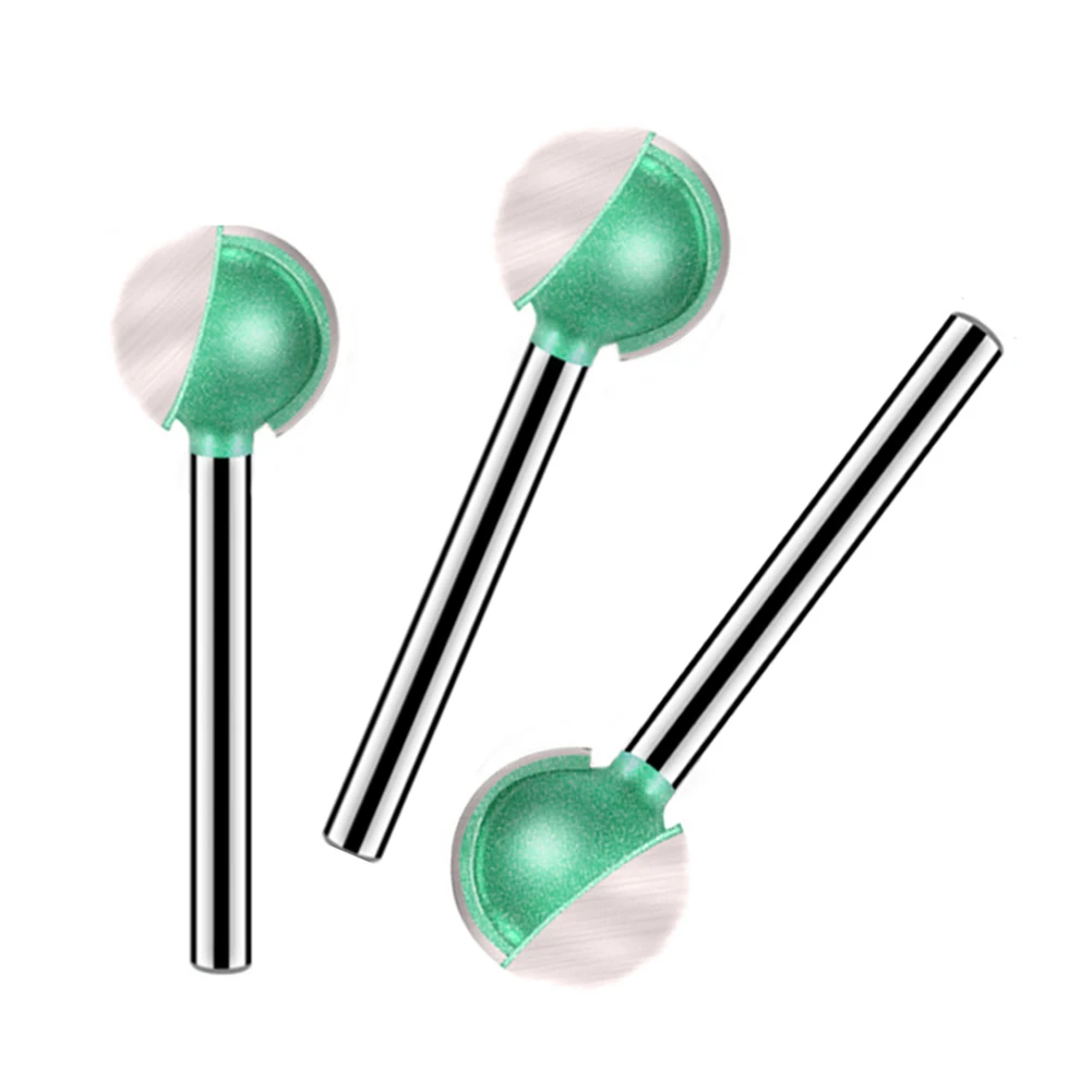 3mm Handle Ball Cutter Wood Root Carving Head Straight Handle Grinding Head Power Tools Accessories