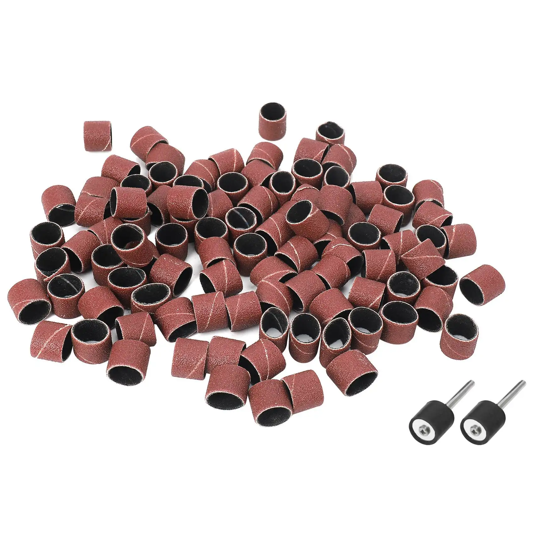 

100pc 1/2" Sanding Bands Kit with 2 Sanding Drum Mandrel For DREMEL Rotary ToolsAB32