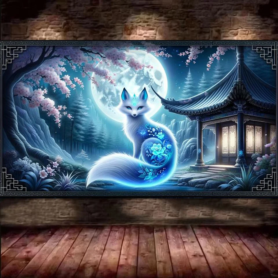 

Fantasy Forest Fox Under the Moonlight New 2026 Large Size Full Diamond Painting DIY Embroidery Diamond Art Mosaic For Decor