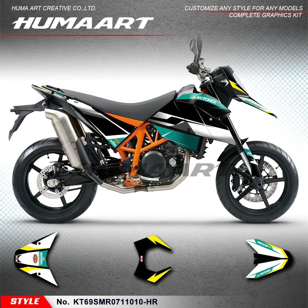 HUMAART Dirtbike Graphics Stickers Set for KTM 690 SM SMR 2007 2008 2009 2010 2011,Replacement Parts,  KT69SMR0711010-HR