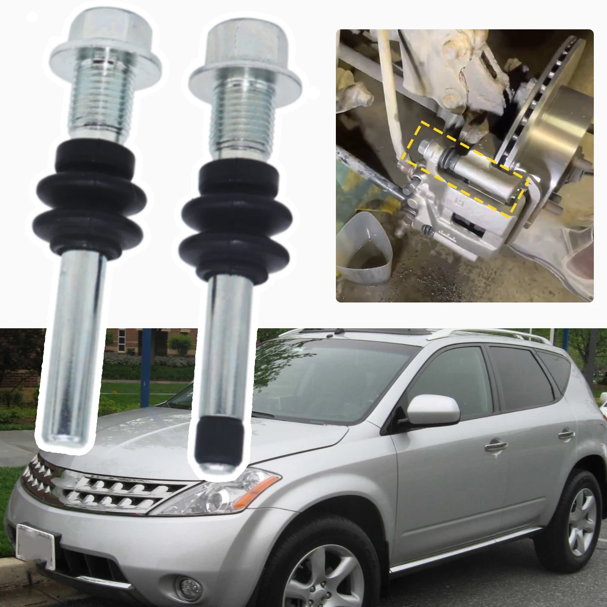 

Rear Brake Caliper Cylinder Slider Guide Pin for Nissan Murano Z50 Z51 2003-2014 Left Right Disc Housing Bolt Bush Boot Seal Car