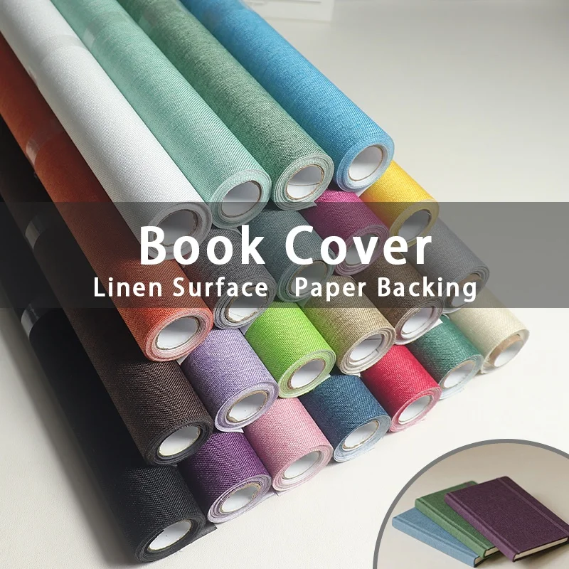 Couverture de livre en lin, tissu de reliure pour livre, couverture d'album Photo, Protection de décoration, artisanat de bricolage, papier de Scrapbook en lin 40x300cm