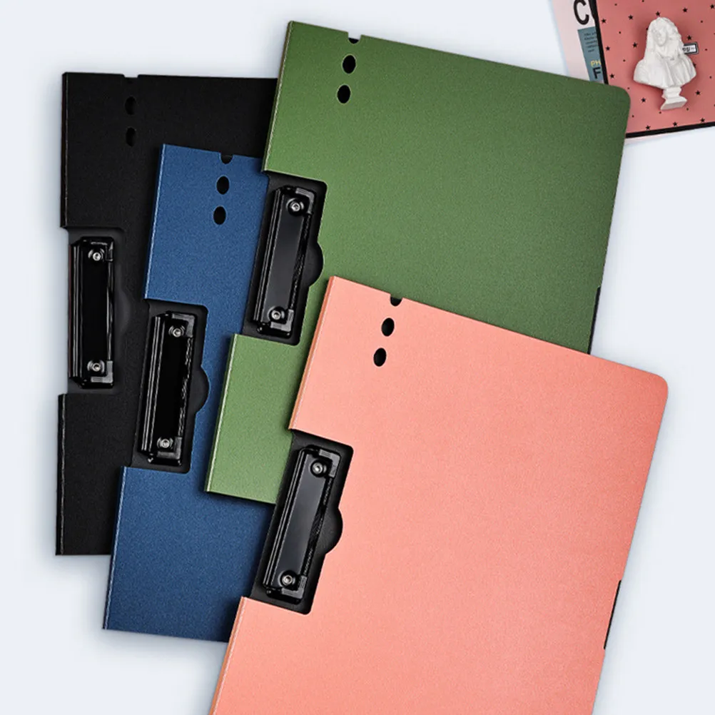 

2Pcs A4 File Holders Rounded Corners Safe Edge Plastic Writing Clipboards with Clip Mechanism for Papers Documents Organizing