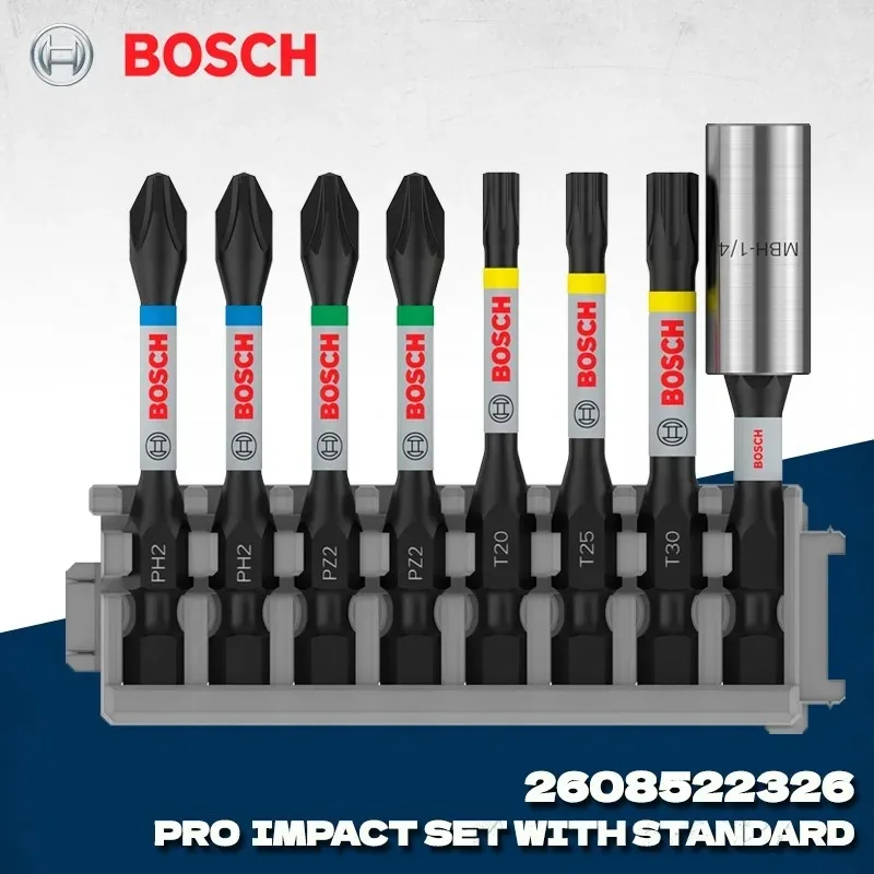 

BOSCH 2608522326 8X PRO Impact Set with Standard Bitholder and Pick and Click Index 170 x 120 mm Bosch Professional Accessory