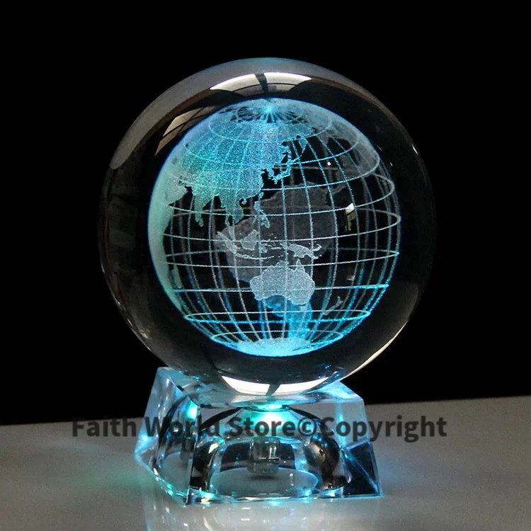 Teachers, classmates and colleagues Friend best birthday present -TOP COOL Crystal earth 3D Figurine art statue