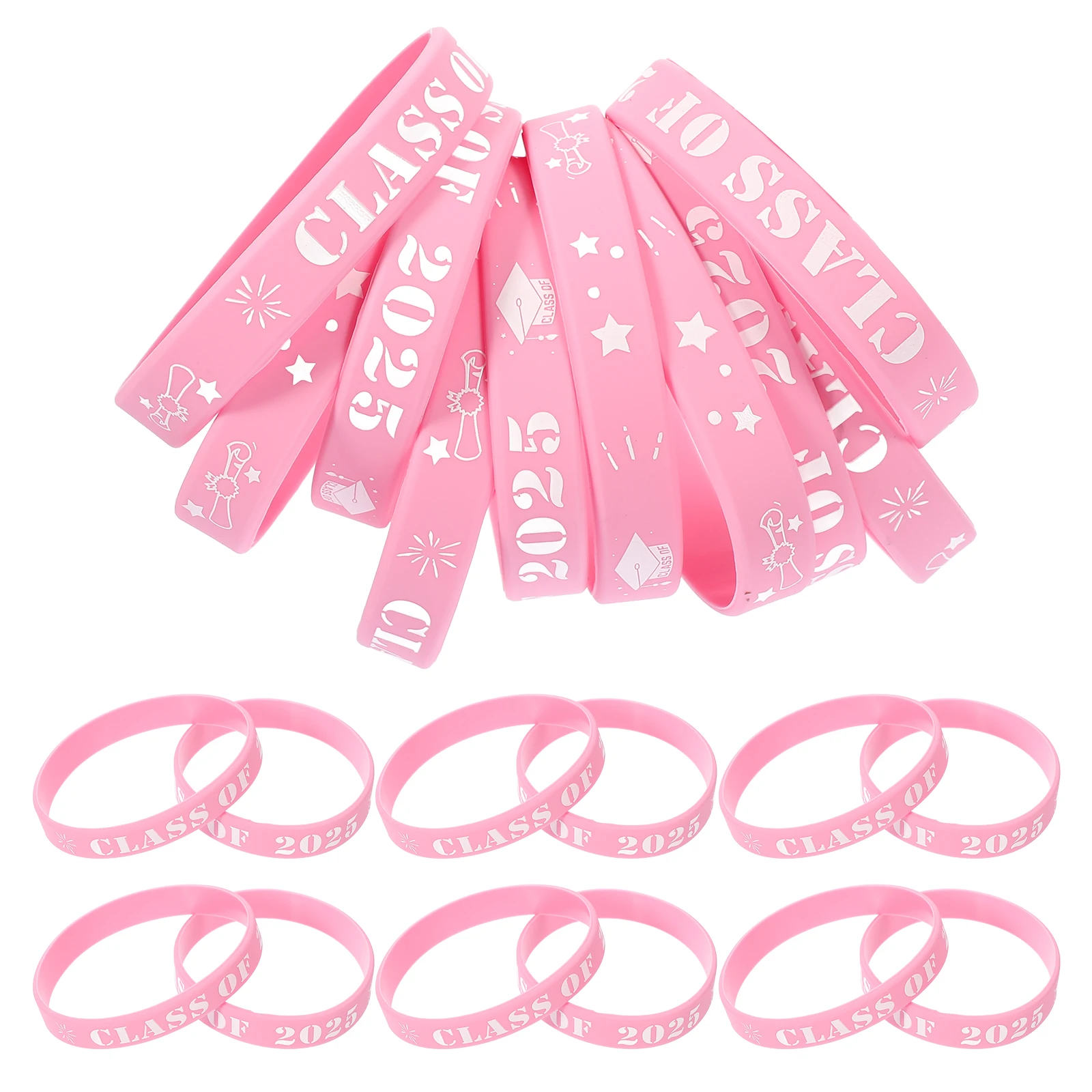 

25 Pcs Silicone Bracelets Elastic Wristbands Decorative Silicone Wristband for Class Party School Supplies Keepsake