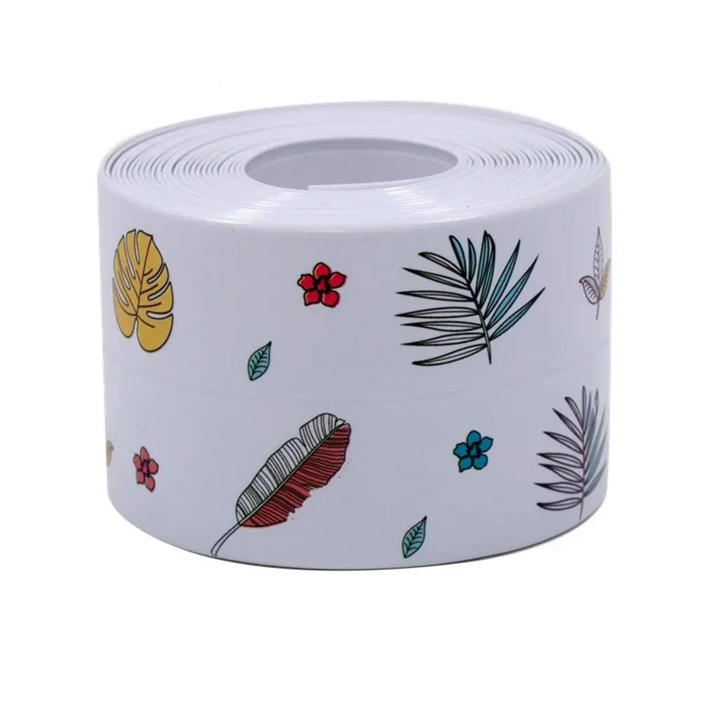 Fashion Anti Mold Kitchen Sink Waterproof Tape Self Adhesive Seal Gap Sink Corner Tape Self Edge Printed Stickers Wall Corner image 5