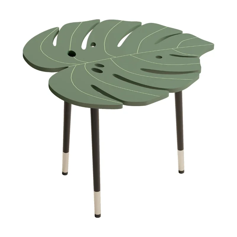 

LMMMonstera Deliciosa Small Coffee Table Creative Sofa Edge Floor Shelf Room Green Side Table