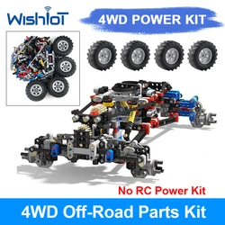 4WD RC Car Chassis Electric Drive Climbing Car Off-Road Technical with Suspension Shocks 8CH APP Remote Control MOC PF 8882 8878