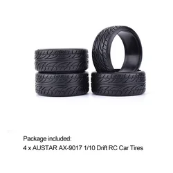 4Pcs AUSTAR Flat Speed Medium Grain Drift Tires 26mm Plastic Hard Tyres For 1/10 TAMIYA HPI Redcat Racing HSP On-Road Racing