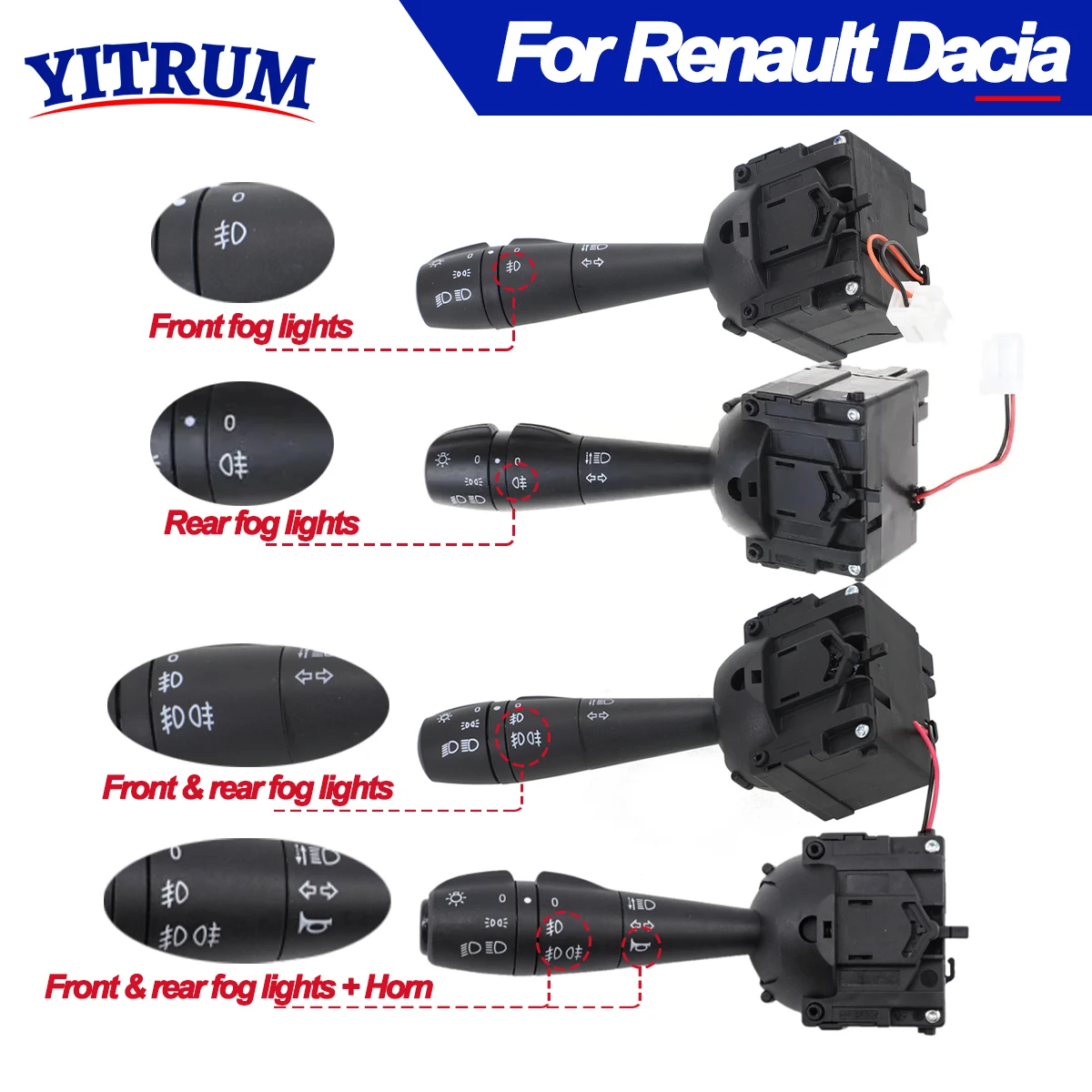 

255403601R 8201167978 8201167981 255400337R For Renault Clio Twingo Dacia Duster Logan Sandero Turn Signal Light Switch Stalk