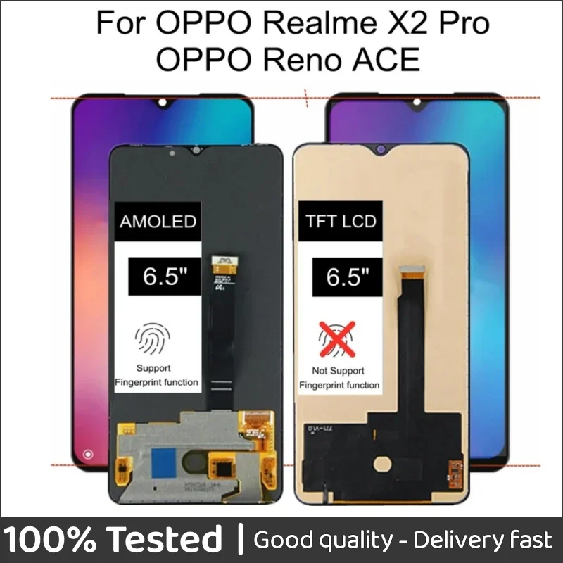 

6.5" For OPPO Reno ACE PCLM10 LCD Display Touch Screen Digitizer Assembly For Realme X2 Pro RMX1931 LCD