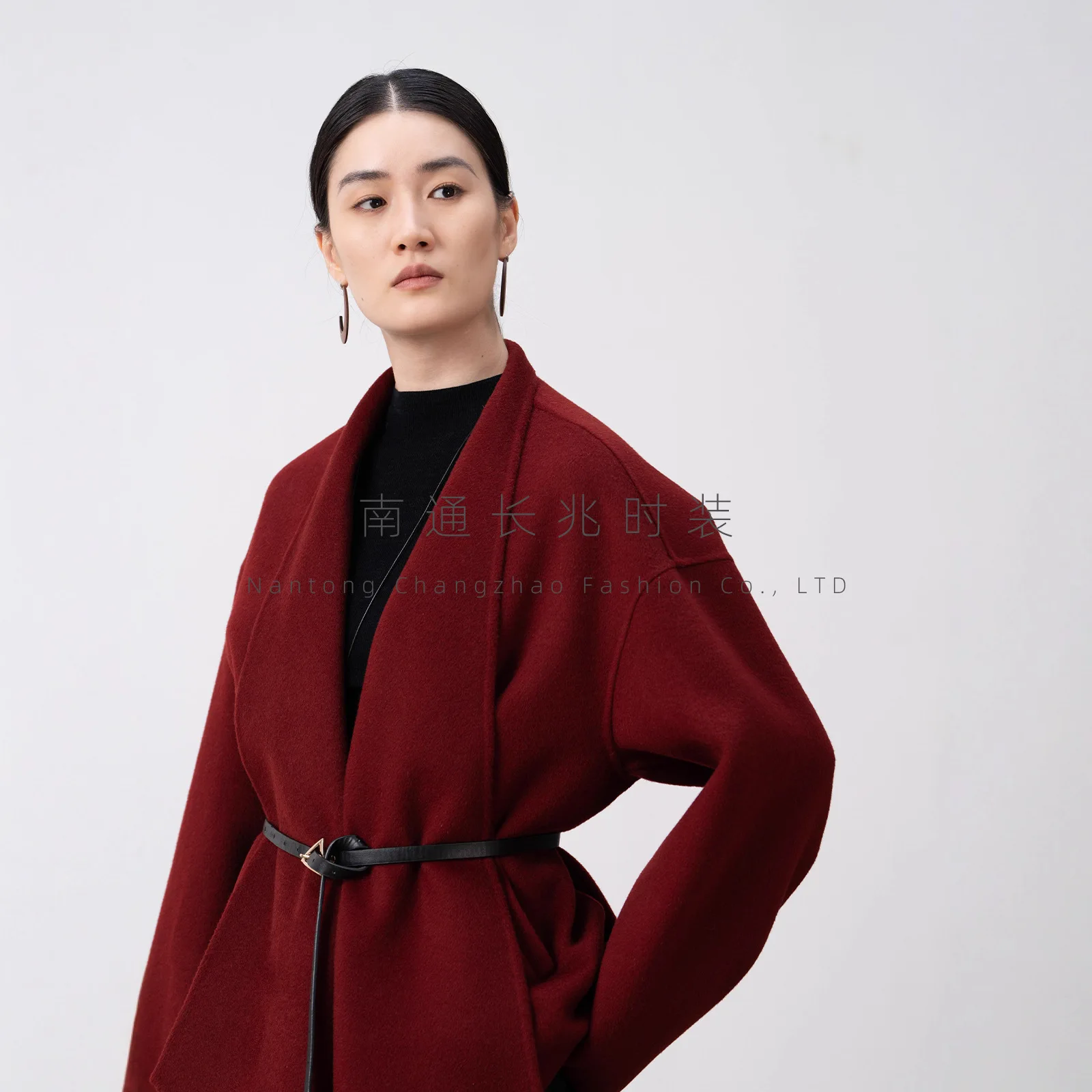 UMI MAO Woolen Coats Autumn Irregular Soft Mid-Length Double-Sided Cashmere Coat Women Draped Petite-Friendly Female Overcoat