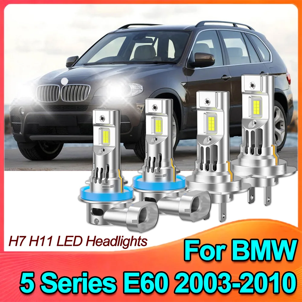 

Для BMW 5 серии E60 2003 2004 2005-2010 H7 H11 Комплект светодиодных ламп дальнего и ближнего света 6000K белый модернизированный 3570 CSP Auto Light