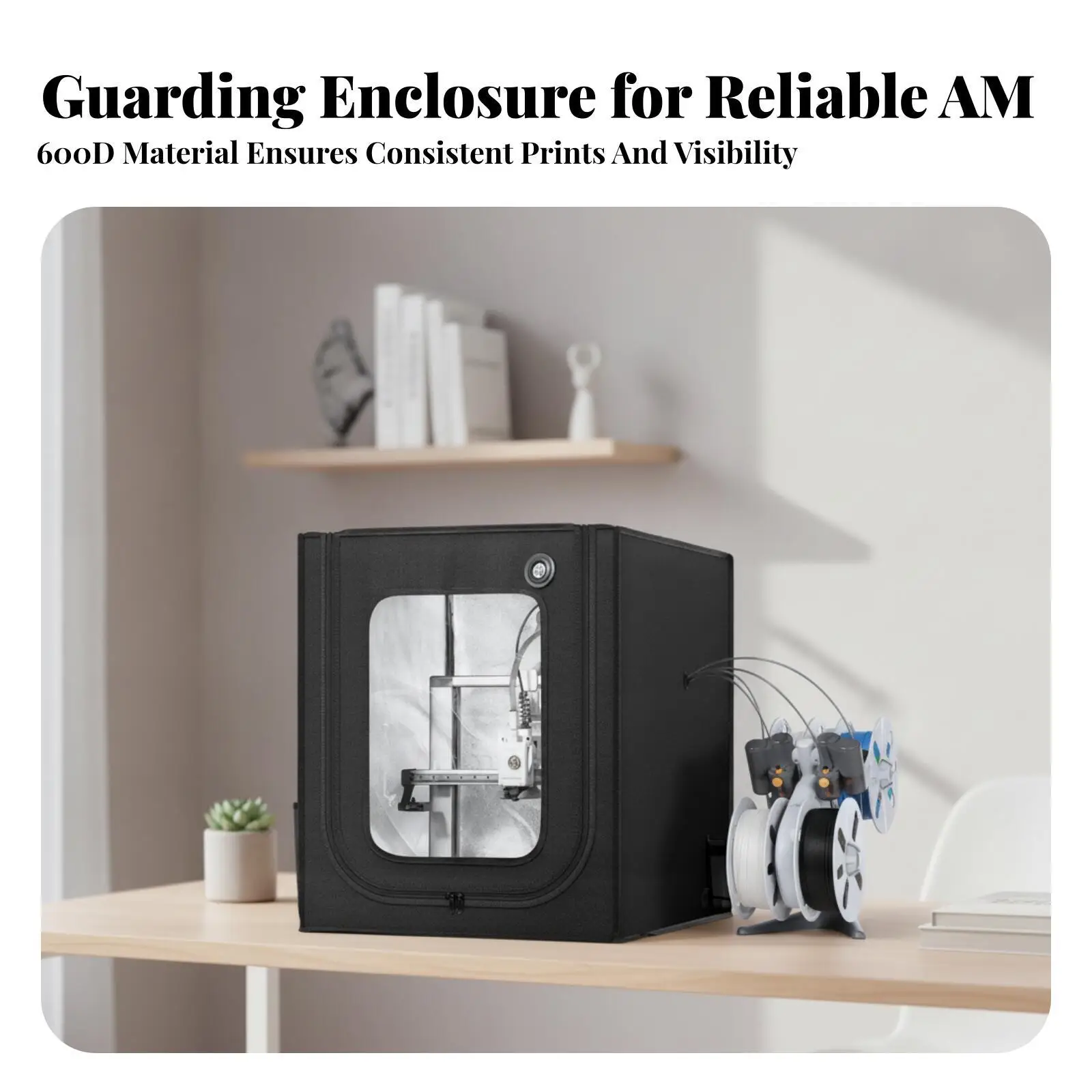 Noise-Reducing 3D Printer Enclosure | Transparent Viewing Window, Fire-Resistant Oxford Cloth, Printer Enclosure with