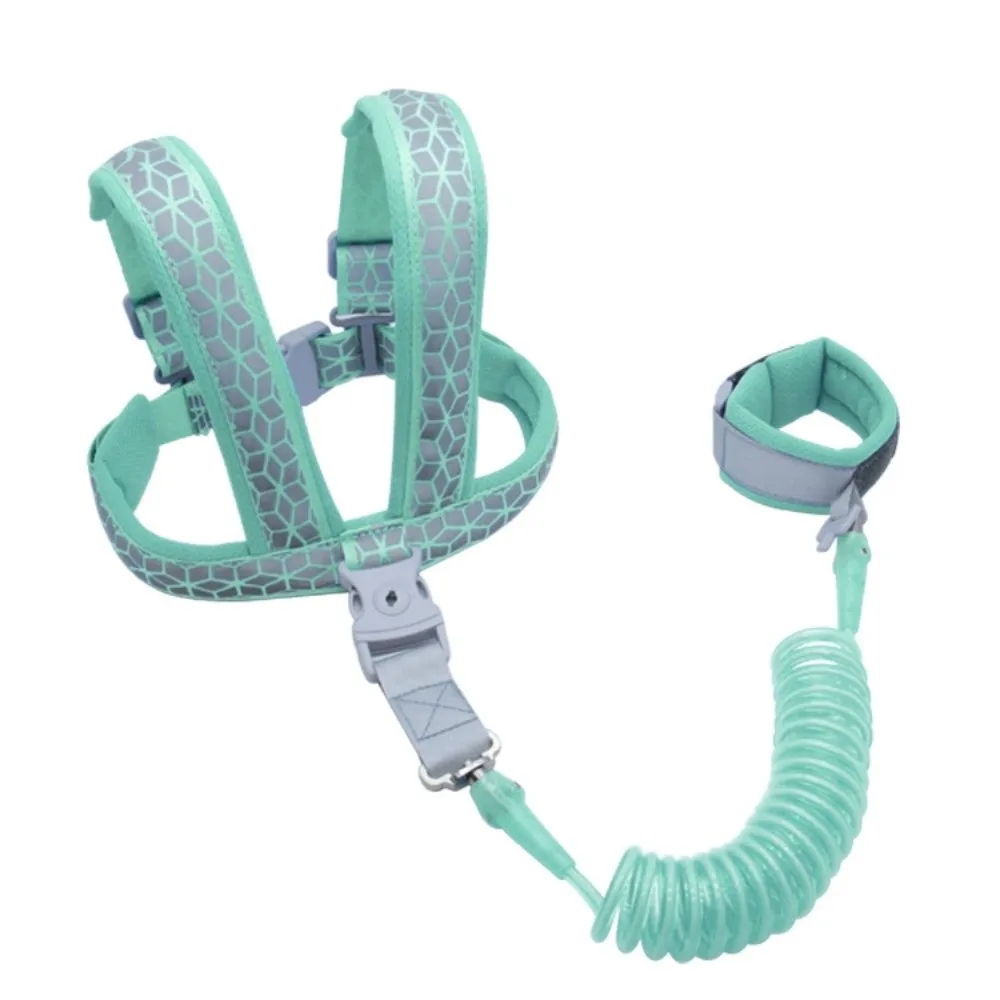 Reflective Child Anti Lost Wrist Link 2in1 2m Baby Walking Safety Strap Harness&Bracelet with Spring Rope