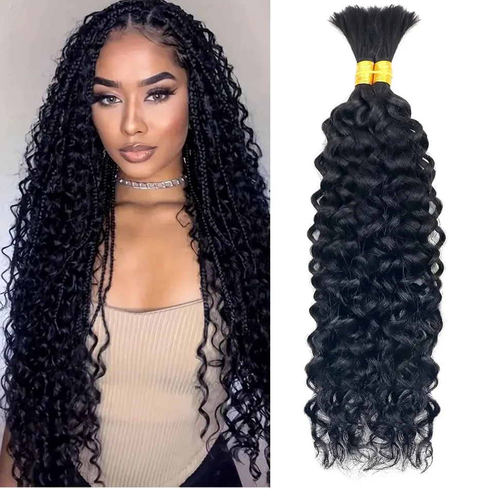 Bulk Human Hair For Braiding Natural Color Curly No Weft Cuticle Aligned Wholesale Burmese Braids Human Hair Extension 16-24inch