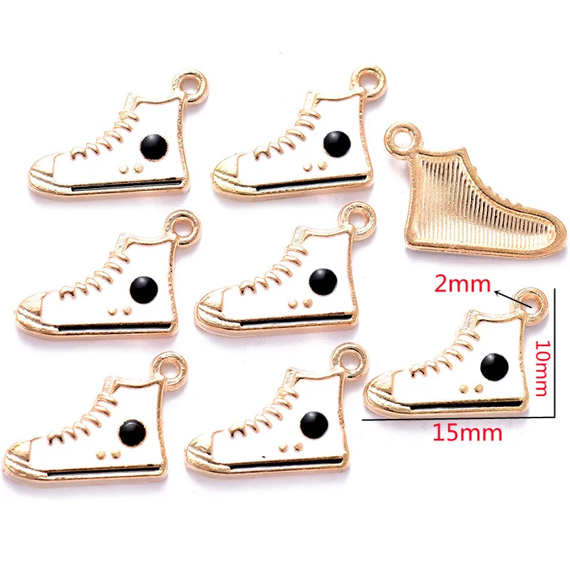 10pcs 15X10mm  drip oil enamel shoes charm for jewelry making fashion earring pendant necklace bracelet accessories diy finding