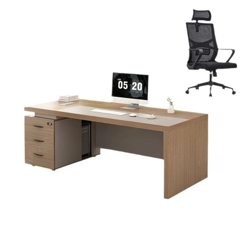 Desk boss table simple modern single seat chairperson large class desk manager financial table computer  and chairs