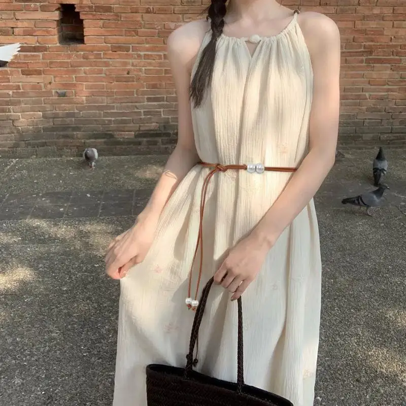 Female Waist Chain Thin Belt Simple Decoration Tie With Dress Long Waist Rope Knotted Vintage Dresses String Waistband