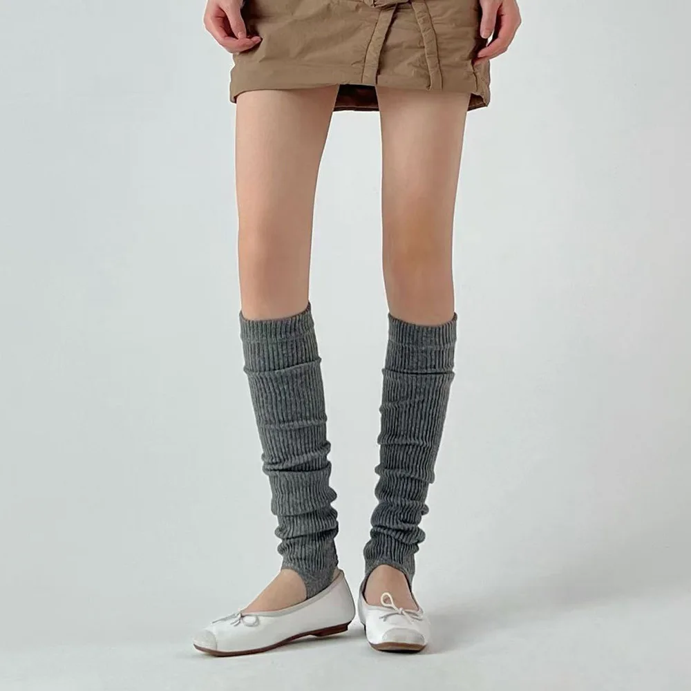 Women's Cashmere Leg Warmers Open Toe Slimming Long Boot Socks for Yoga Ballet Dance Winter​ Blend Slouchy Heel Ankle Footed