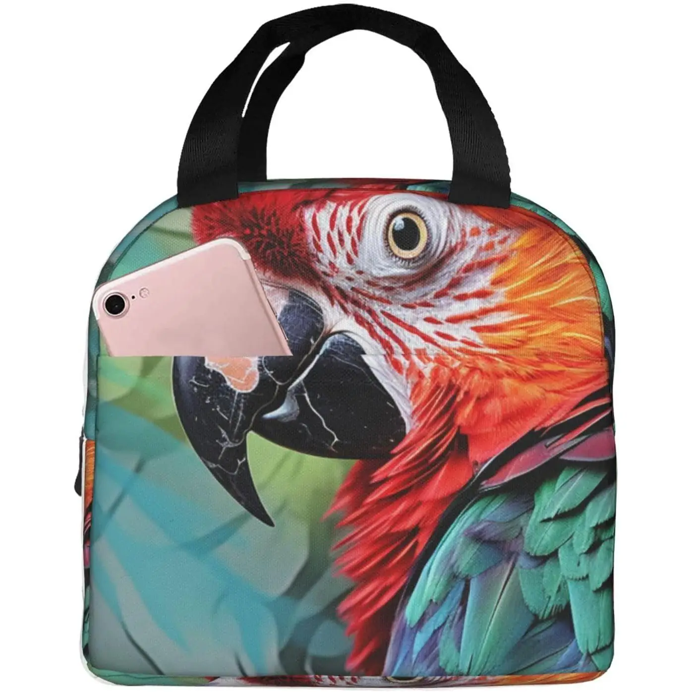 Parrot Print Lunch Bag Insulated Lunch Box For Women/Men ReusableLeakproof Cooler Bag Picnic Bag For Work Office Travel