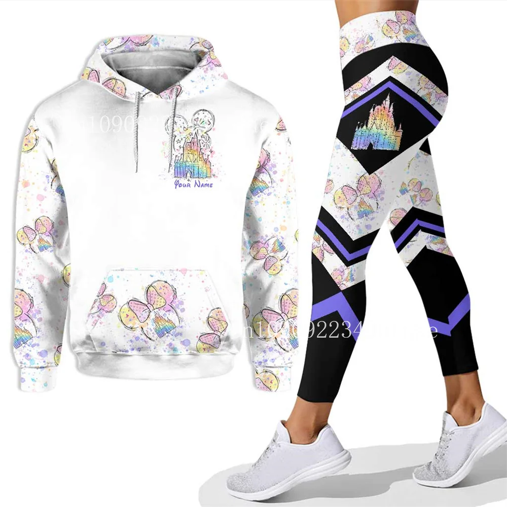 Personalized Disneyland Hoodie Tight Pants Custom Name Mickey and Minnie Girl Yoga Set Mickey Mouse Women's Leisure Sports Suit