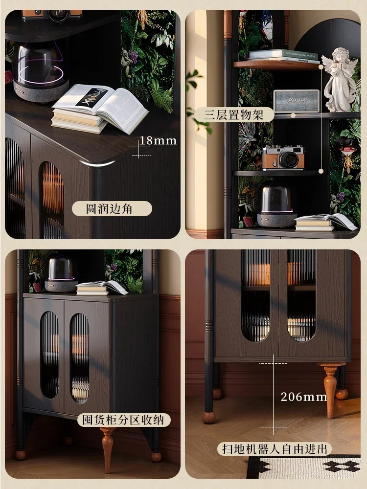 

Corner Cabinet Small Apartment Living Room Corner Shelf Triangle Cabinet Solid Wood Multi-layer Shelf