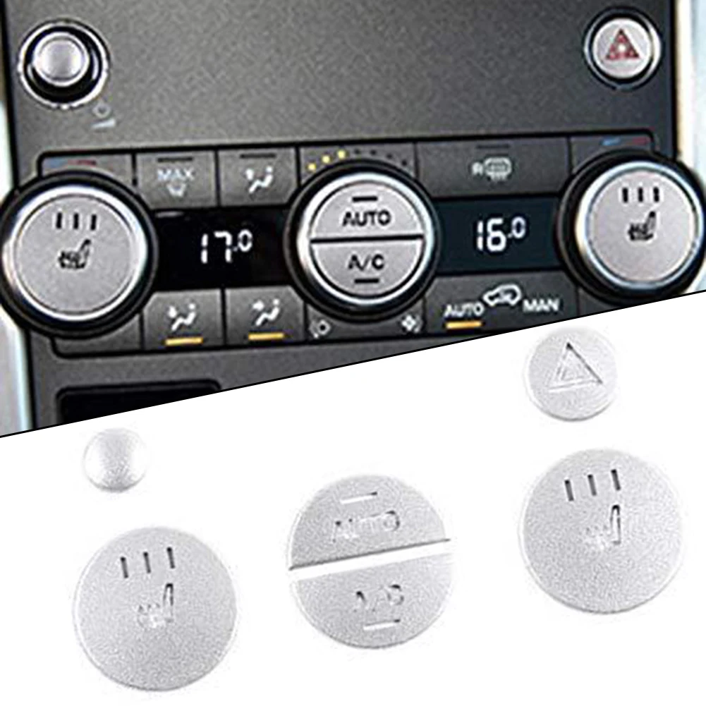 1 Set/6PCS For Range Rover Evoque 2012-19 Silver Aluminum Car Center Control Knob Button Cover For Left-hand Drive LHD Accessori