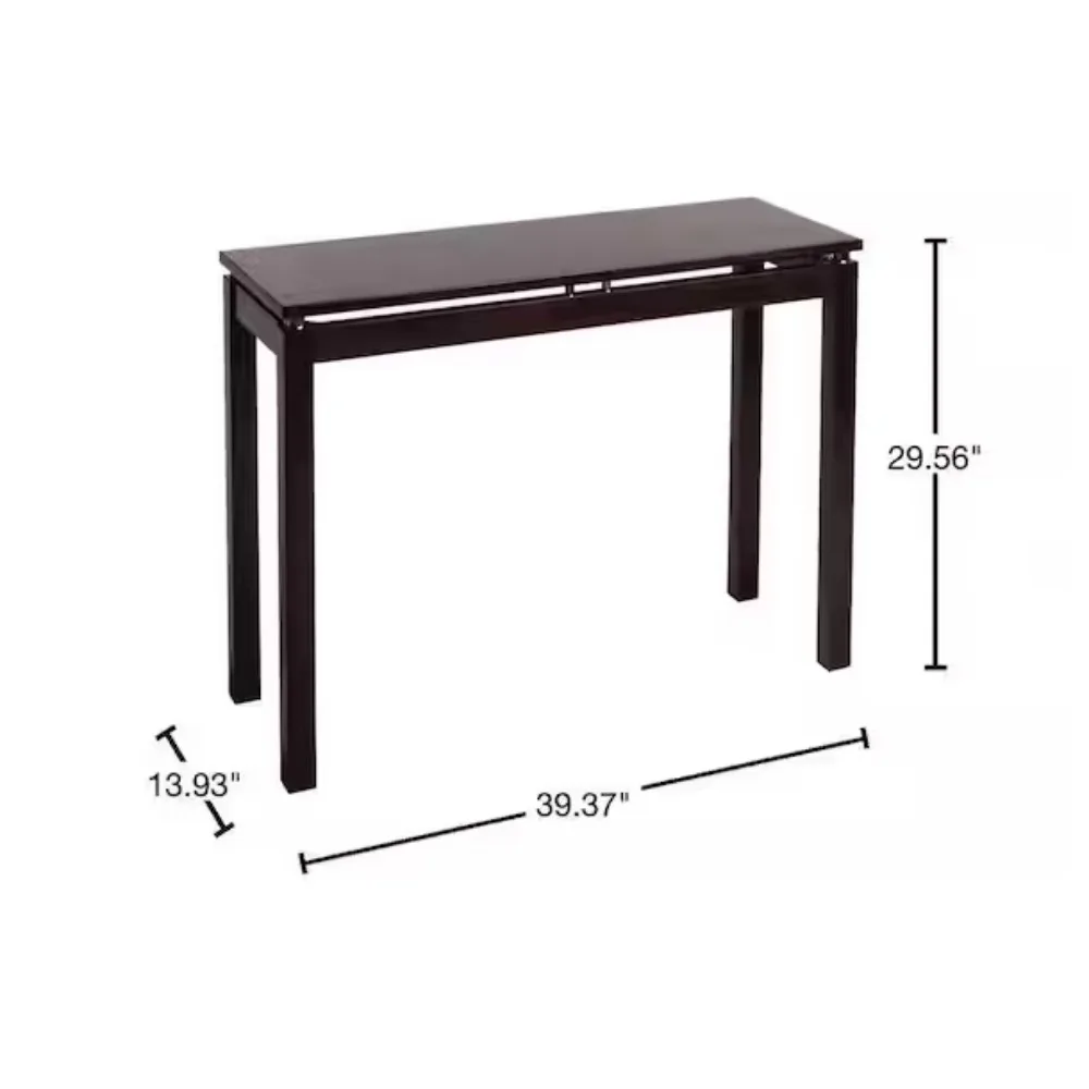 Contemporary Home Living 39.25" Dark Espresso Unique Linea Rectangular Console Table