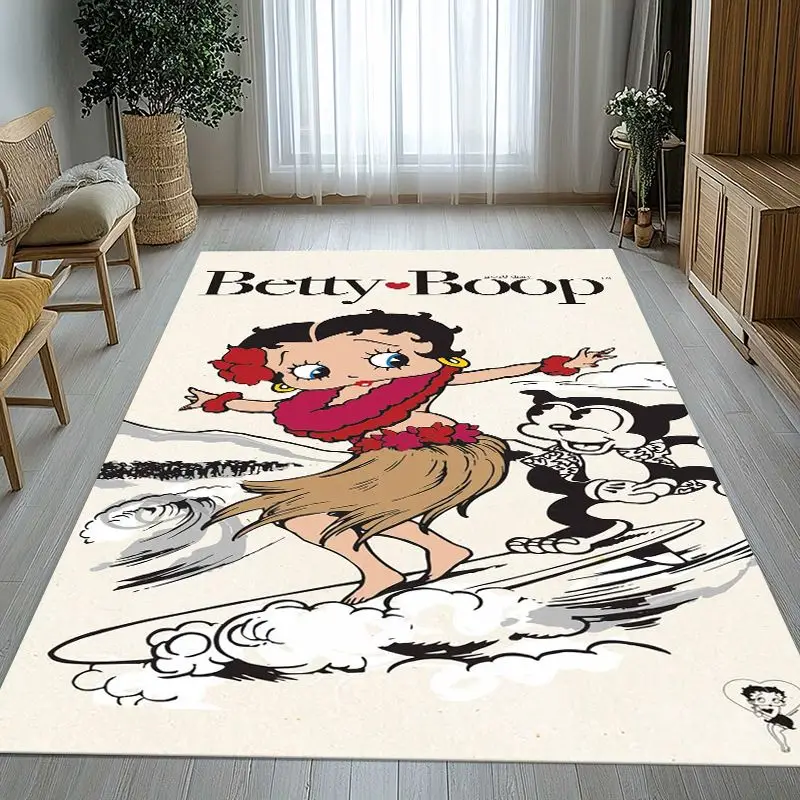 Cute B-Betty Girl B-Boop Cartoon Soft Non-Slip Large Area Rug for Living Room,Bedroom Playroom Carpet Mat for Sofa,Home Decor