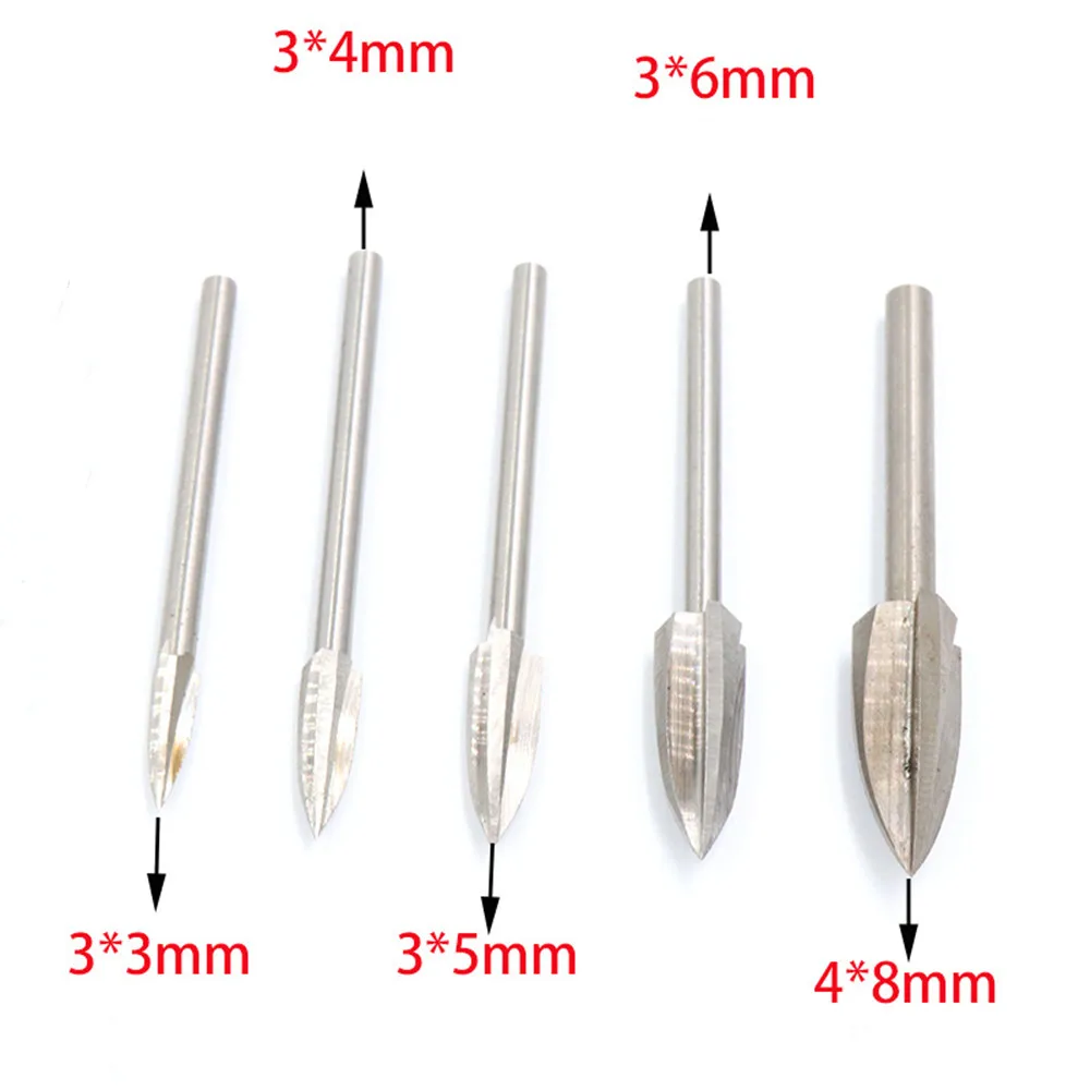 1PCS 2.35MM 3.0MM 4.0MM 6.0MM White Steel Wood Carving Sharp Knife Woodworking Electric Grinding Head Milling Cutter Sword Blade