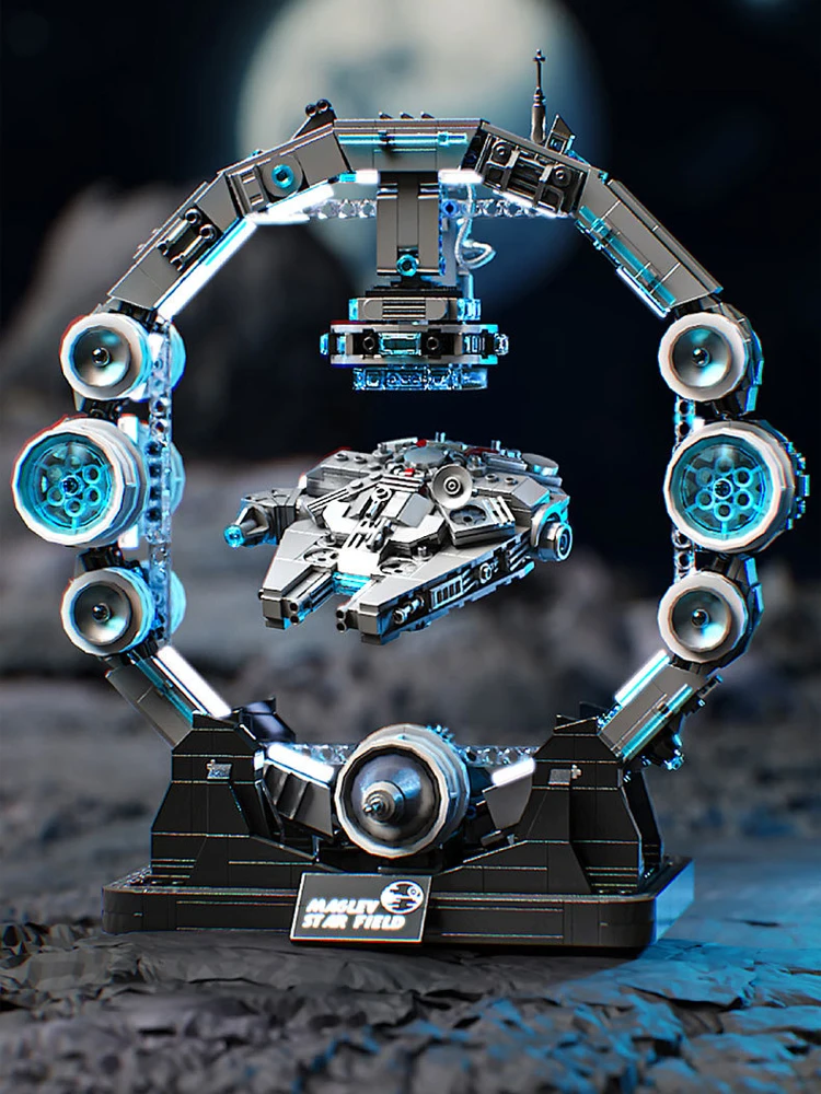 AUF LAGER JQ1122 MOC Idee Suspension Raumschiff Bausteine Ziegel Montage Modell DIY Spielzeug für Jungen Weihnachten Geschenk Sets