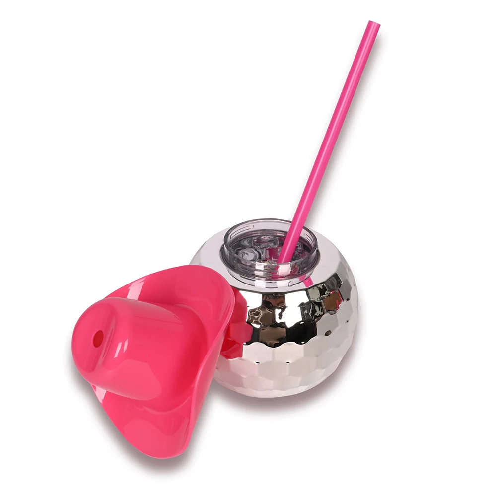 

600ml Drinking Cup with Straw Cowboy Hat Round Ball Cup Unique Decor Fashion Supplies Nightclub Drinkware for Beer Juice Whiskey